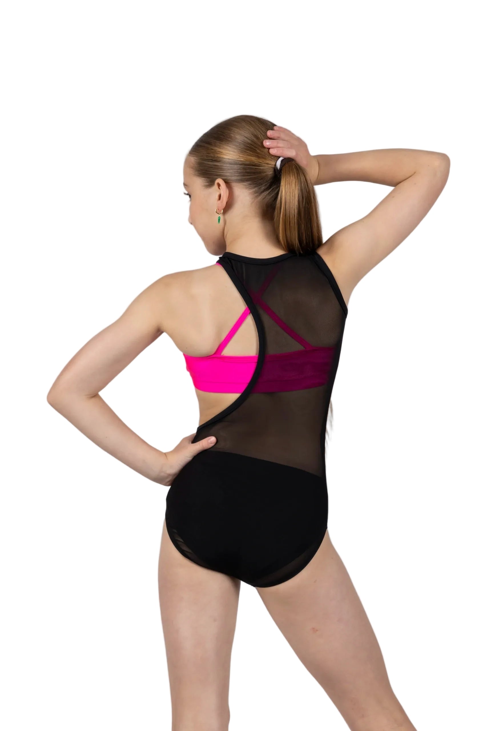 Sculpt Mesh Sleeveless Leotard