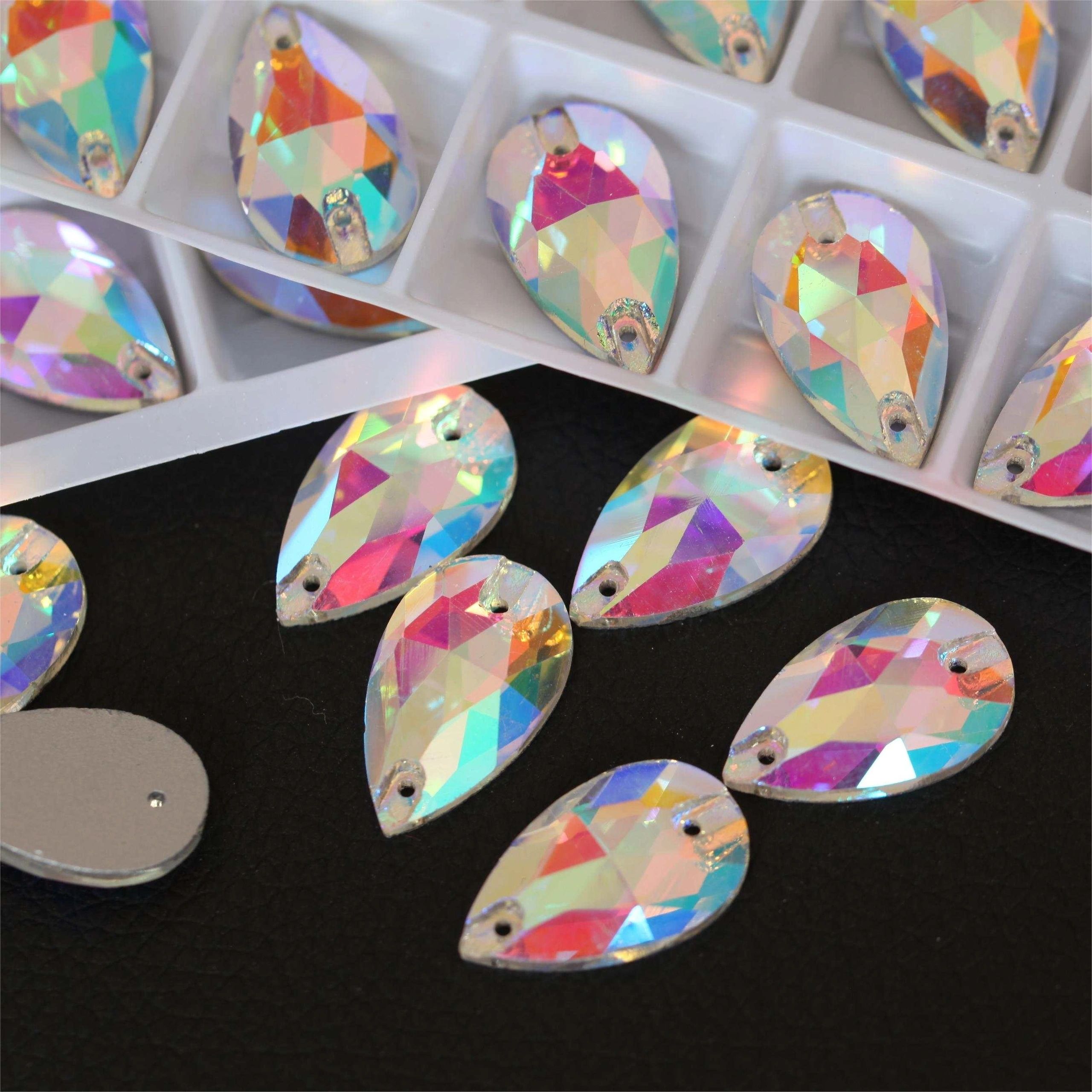 Crystal AB - Teardrop (6-12pcs)