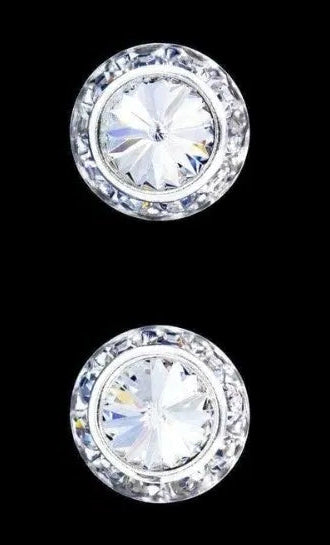 Rhinestone Button Earrings 13mm