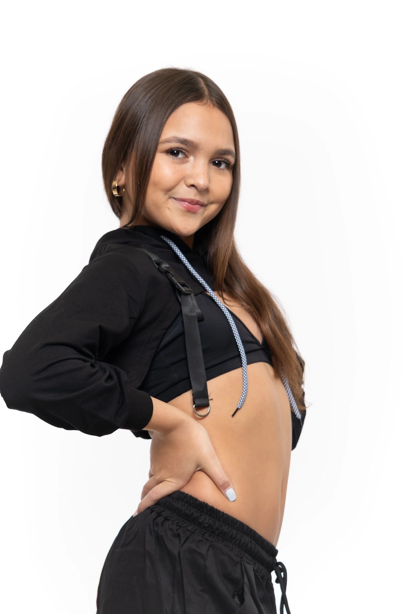 Hip Hop Long Sleeve Hoodie Shrug