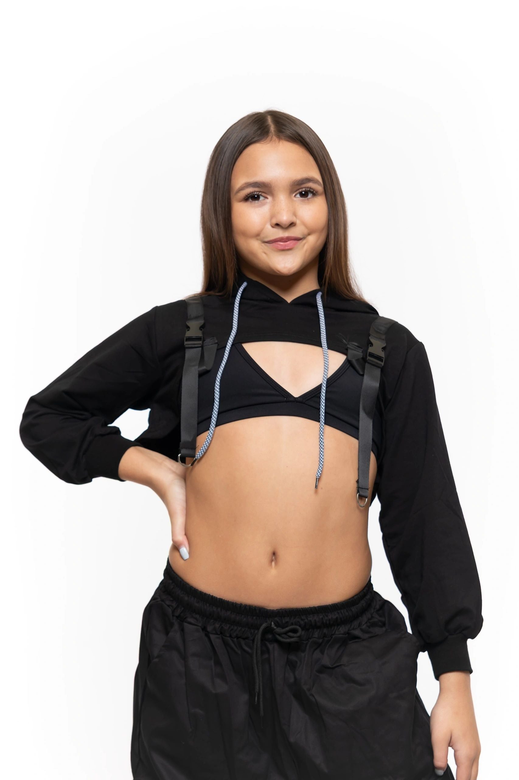 Hip Hop Long Sleeve Hoodie Shrug